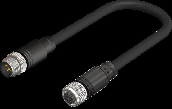 M12 Straight Female to Male 8 Pin 8 Core X 0.25 SQMM 02 meter PVC Cable