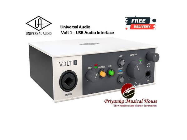 Universal Audio created Volt 1 for singers, songwriters, guitarists, livestreamers, and podcasters. This portable 1-in/2-out USB recording interface for Mac, PC, iPad, and iPhone gives you superior sound quality, a Vintage Mic Preamp mode derived from UA’s 610 tube preamp, plus a suite of industry-leading music software — so your next recording will sound classic.Key Benefits● Create classic-sounding music productions, livestreams, and podcasts on Mac, PC, iPad, and iPhone● Record your voice or guitar with rich, full sound using Vintage Mic Preamp mode● Produce with an essential suite of audio and music software including Ableton, Melodyne, UJAM’s Virtual Drummer, Marshall, Ampeg, and more● Build your desktop production studio around a stylish interface, built to withstand years of home and mobile recordingRecord Yourself with Best-in-Class Audio QualityFrom the team that brought you the game-changing Apollo interface, Volt 1 delivers superior studio sound quality, with more character and tone than any USB interface in its class.Capture a Classic Vocal with Vintage Mic Preamp ModeFew sounds can compare to a vintage Universal Audio 610 tube preamp, as used to record everyone from Ray Charles to Van Halen. Volt 1 gives you the rich, full sound of this classic UA mic/line/instrument preamp, thanks to its built-in tube emulation circuitry, a UA exclusive. Stay Inspired with a Curated Suite of Audio SoftwareSome audio interfaces give you a smattering of random audio apps. Not Volt. Instead, UA put together a bundle of serious music production tools, virtual instruments, and plug-ins including Ableton, Melodyne, UJAM’s Virtual Drummer, Marshall, Ampeg, and more.Included SoftwareAbleton Ableton Live LiteSoftube Marshall Plexi Classic AmpSoftube Time & Tone BundleCelemony Melodyne EssentialRelab LX480 EssentialsPlugin Alliance Ampeg SVT-VR ClassicBrainworx bx_tunerBrainworx bx_masterdesk ClassicUJAM Virtual Drummer DEEPVirtual Bassist DANDYSpitfire LABSEasy In, Easy OutVolt 1 gives you simple 1-in/2-out audio connections. Just plug a mic or instrument into the front panel. Then connect your speakers or headphones to monitor your audio with no latency. With Volt, you'll be creating like a pro, fast.iPad & iPhone ReadyTraveling light? Plug Volt 1 into your iPad or iPhone, and you can easily create beats and samples, record your band’s rehearsals, and edit songs anywhere.* Capture Inspiration for Years to ComeFeaturing rugged all-metal construction and sleek, vintage-inspired industrial design, Volt 1 elevates your production space with impeccable style, built to last decades.*Requires external Volt power supply and an Apple Lightning to USB Camera Adapter (except iPad Pro with USB-C).Key Features● Desktop 1-in/2-out USB audio interface with class-leading 24-bit/192 kHz audio conversion for Mac, PC, iPad, and iPhone● Vintage Mic Preamp mode lets you record voice or guitar with the rich, full sound of a classic UA tube preamp● Essential suite of audio and music software including Ableton, Melodyne, UJAM’s Virtual Drummer, Marshall, Ampeg, and more● Studio-quality headphone amplifier for loud, clear monitoring● USB bus powered to reduce cable clutter● 48V phantom power for condenser microphones● Direct Monitoring for latency-free recording● Stylish, rugged construction built to withstand years of use● 1-in/1-out MIDI connections● USB-C to USB-A cable included