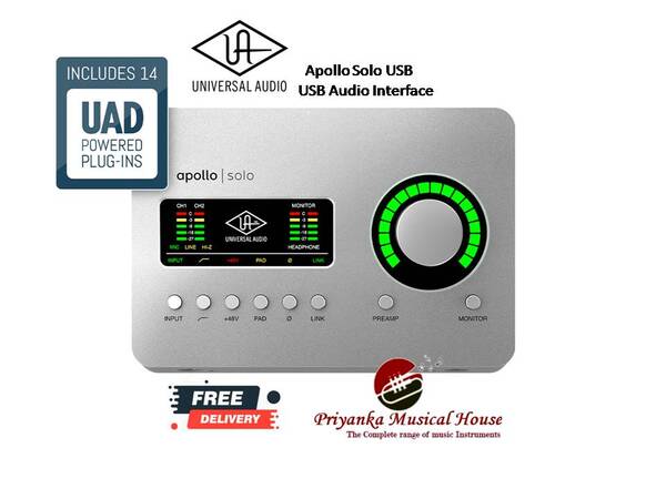 Apollo Solo USB Heritage Edition has all the benefits of the popular Apollo Solo USB, including class-leading UA audio conversion, two Unison mic preamps, and SOLO Core realtime UAD plug-in processing. And it goes a step further, with a software suite of 5 award-winning UAD plug-in titles, featuring Collections from Teletronix,® Pultec,® and UA. A Special Edition featuring Iconic UAD Analog Collections OnboardA hallmark feature of Apollo is its Realtime UAD Processing, letting you run the full library of UAD plug-ins at near-zero latency. Taking you a step further, Apollo Solo USB Heritage Edition gives you 5 premium plug-in titles worth over $1,300 — including the full suite of UA's Teletronix and 1176 compressors, all Pultec EQs, UA 610 Unison mic preamps, and Pure Plate Reverb. These premium Heritage Edition titles are in addition to Apollo Solo USB's included