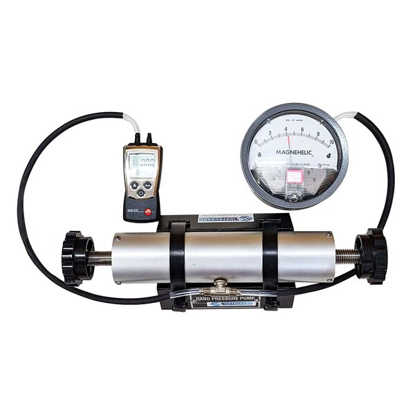 (AH2-LP Pump + EN600 Manometer)Accuracy ±0.2% / ± 0.1% FSPump range -2000 to + 4000mmwcManometer range starts from 200 upto10000mmwc & vacuumFine adjustment as low as 1Pa