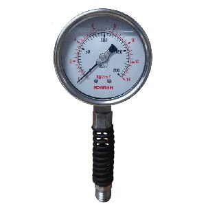 Applications with severe vibration may damage a pressure gauge beyond repair by damaging the internal parts particularly the movement, makes pointer reading difficult, may even through off the the gauge bezel. The Adarsh MXT Series Anti Vibration Gauge is specially designed by Adarsh Industries Mumbai, to sustain heavy vibration. The antivibration spring absorbs all the vibrations and enhances the gauge life considerably. Typical applications include on motors, pumps, marine application, diesel engines, hydraulic equipments and any such equipmensts which are prone to heavy vibration. Many times the solution provided is to make a panel to isolate the gauge from vibration however in this case the gauge has to be distanced from the point where actual indication is required. However the Adarsh MXT Series makes it is easy to mount the gauge at the point of vibration itself. The antivibration spring is also seperately available as an attachment with connections as per required. Please consult us for more details at sales@adarshpressuregauge.comFeatures :-* Absorbs Vibration* Makes Pointer Reading Easy* No need to isolate gauge to distant place.* Enhances gauge life Considerably* No need to replace gauge again and again