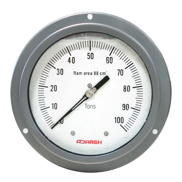 Load Gauges are available in bottom or back mounting. Scales in KN, N, Tons. Used to measure load in compression / cube and hydraulic machines.Specifications :-4 Available in dial size 150mm (6