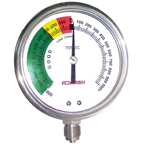 Capsule Pressure Gauges are suitable for measuring low pressure of gases from ranges 400mmwc to 6000mmwc. (40mbar to 600mbar)Specifications :-4Available in Dial Sizes 100mm (4