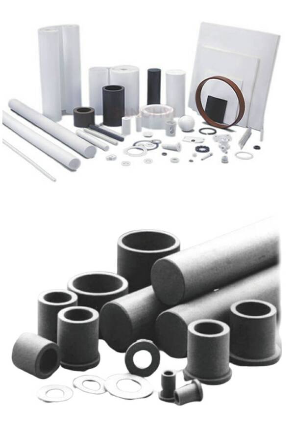 Polytetrafluoroethylene – PTFE is high performanceengineering polymer having versatile properties suchas:Chemical Inertness, Exceptional weather resistance,Excellent electrical insulator characteristics, Heatresistance, Non-adhesive Properties, Very lowcoefficient of friction.The versatile properties of PTFE gives it diverseapplication in various industries such as, Chemical,pharmaceutical, electrical, thermal & nuclear powerplants, Railways, machine tools manufacturing etc.Practically all kind of industries are demanding PTFE &finding new application due to its unique & exceptionalproperties.Our PTFE product range includes PTFE Rods, PTFE Bushes,PTFE Moulded Sheets, PTFE Skived Sheets, PTFE Pipes,PTFE Tubings & PTFE Machined Products such as PTFEGaskets, PTFE Valve components, PTFE Bellows in varietyof grades such as Virgin PTFE, Glass Filled PTFE, CarbonFilled PTFE, Graphite Filled PTFE, Bronze Filled PTFE, PEEKFilled PTFE & Chemically Modified PTFE and Customgrades.