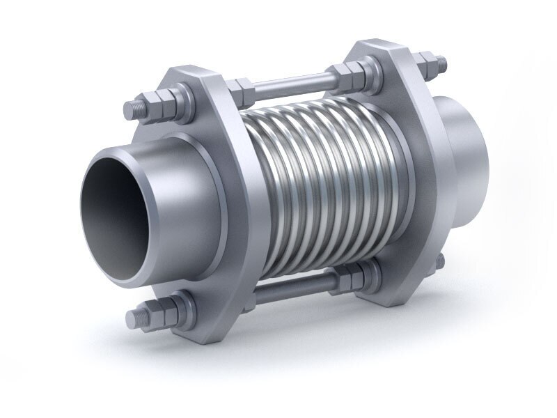 Single tied bellows is a single bellow but with an addition of tie rods. The tie rods are normally attached to the end pipes or flanges with lugs that carry pressure thrust of the system. This thus eliminated the need of main anchors. By adding tie rods, the bellows cannot expand, hence axial growth is lost.Only lateral and angular movement can be absorbed with the tied expansion joint. The addition of tie rods does not eliminate the need for a well-planned guide system for the adjacent piping. Available accessories are liners and covers.Features:· Simplest, most economical design· Main and directional anchors not requiredTypes of Movement:· Only lateral and angular movement