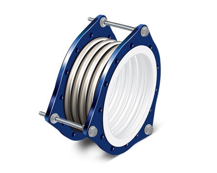 PTFE lined are extremely low co-efficient of friction and resistance to practically all corrosive fluids and forms of chemical attack.PTFE lined are widely used in chemical plants and other piping applications where acids and highly corrosive chemicals are being handled.PTFE bellows come into their own for corrosive, high purity or hot applications. These have been independently tested by the internationally recognized safety and quality group for both traditional short term bench mark performance testing and innovative long term pressure increase testing.PTFE bellows and PTFE expansion joint combine the high corrosion resistance of PTFE and its flexion capability.Based on these two properties of PTFE, products are suitable for use with all chemical products and compensate for repeated thermal expansion in pipelines. They are also widely used to protect equipment against vibration and piping loads.