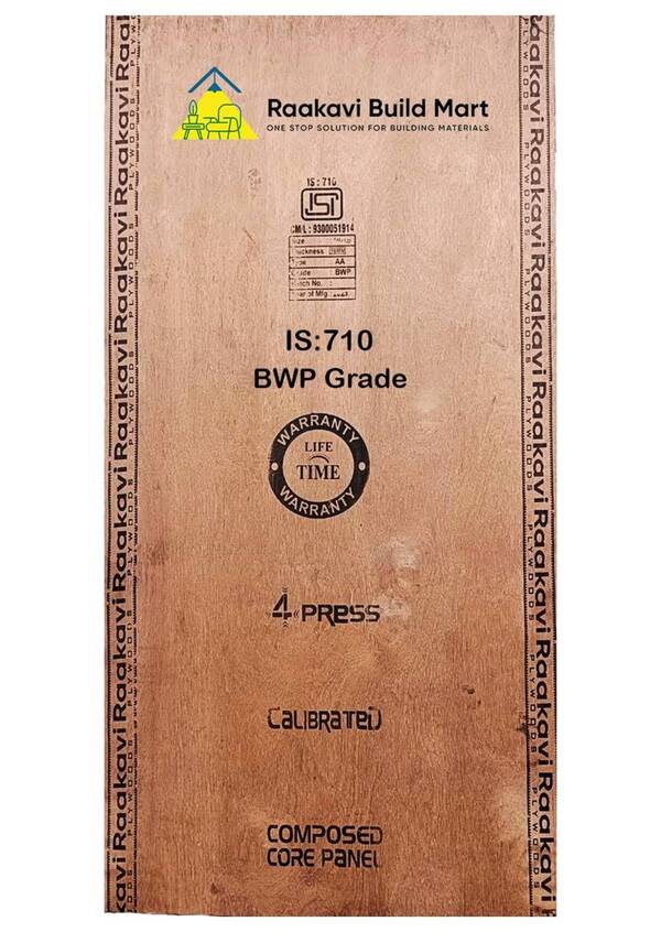 IS 710 BWP grade plywood, Termite resistance and borer free, Made using quad pressed technology, Made of Full red core & 100% eucalyptus it has composed cores and Gurjan face, It has Boiling water resistance upto 72 hrs and it is UF Bonded.