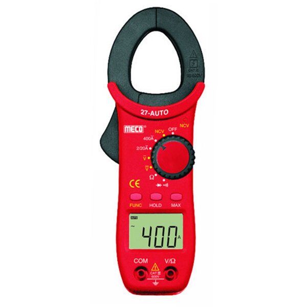 Meco 27-Auto Digital Clamp Meter, RedFeatures :Auto Ranging2000 CountData HoldMaxNCVAuto Power Off