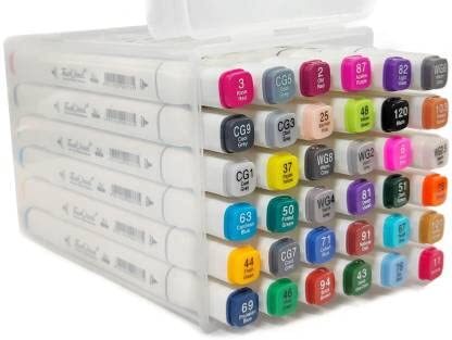 Alcohol Markers Professional Art Set -36 Double Ended Blendable Alcohol Based Ink Colors with Fine and Chisel Tip. Perfect for Artists Beginners Adults and Kids - Marker Set of 36