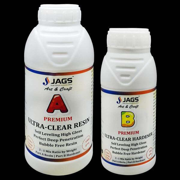 JAGS Ultra Clear Resin (1000 GMS) & Hardener (500 GMS) for Artists and Professionals