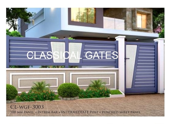 Fences & Wicket Gates ~ 100 MM Panel + Intrim Bar + Intermediate Post + Punched Sheet Panel