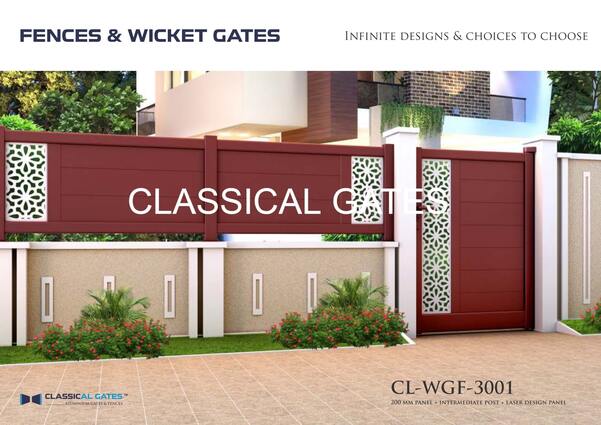 Fences & Wicket Gates ~ 200 MM Panel + Laser Design Panel + Intermediate Post