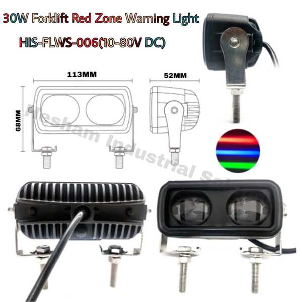 o LED power: 30W 6pcs*5W Osramo Operating Voltage 10-80 DCo Color: RED / BLUE/GREENo Beam: Line zoneo Material: Aluminium & PC housingo Mounting Bracket: Alu firm bracketo Waterproof rate: IP69Ko 30000 hours above life time