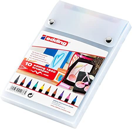 Fibrepen with brush-like tipWaterbased inkVariable stroke widthIdeal for drawing, lettering, layouts, fashion designs etcWide range of colours