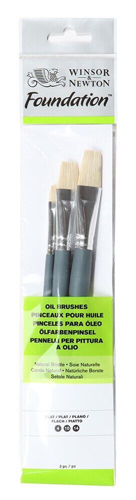 The Winsor & Newton Foundation range provides an introductory selection of good quality brushes for students, hobbyists and beginners. The Foundation Oil brushes are made from natural hog bristle brushes ideal for use with oils and can also be used for acrylics.