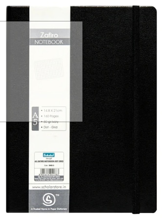 FEATURESIvory PaperLeather Finish CoverElastic Closure ISOMETRIC Colour : BlackPages : 160Size : A5Dimensions (in cm) : 14.8 x 21Gsm : 80