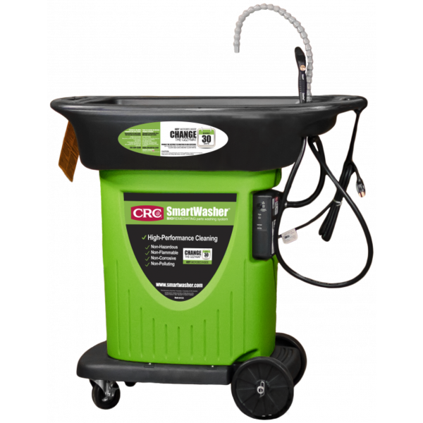 SW-23 Mobile Parts/Brakes CRC SmartWasher fits every application with its’ unique design, large sink size, mobility and amazing features. It includes an extra-long angled brush/hose for those hard-to-reach places and a customized dolly with a footstep that makes it really easy to move around.Parts Washer That WorksTHIS state-of-the-art parts washer combines a powerful cleaning solution with the bioremediating power of specially-bred Ozzy Microbes. This parts washer will safely and effectively clean all types of dirty, grimy parts. Order your mobile parts washer todayParts/Brakes Washers are Easy to UseFOR fast installation and set up, your SW-23 CRC SmartWasher® will be shipped assembled. Safe and easy to operate, our parts washers require very little maintenance.  Simply change your OzzyMat® every 30 days and add one 5-gallon container of OzzyJuice® solution when a low level light indicates the need. non-flammable, non-toxic, non-polluting, and no harmful solvents, our SW-23 Mobile CRC SmartWasher® parts washing system is cost effective, works on tough greases and oils and is also environmentally responsible.Parts/Brakes Washer Degreasing SolutionsOUR parts washers are designed to work synergistically with OzzyJuice®, our powerful degreasing solution and our OzzyMat®, which is a microbe impregnated particulate filter that works through a proprietary bioremediation process. OzzyJuice® is specially formulated to work exclusively in the CRC SmartWasher® units and to provide excellent cleaning abilities.  It is safe for your employees to use and safe for the environment – and it works on tough cleaning applications. This parts washer is equipped with a low fluid light indicator to let you know when you need to add more OzzyJuice®.  Change your OzzyMat® once a month and add 1 5-gallon container of OzzyJuice® when the low fluid light comes on. Don’t run out…order OzzyJuice® and OzzyMat® for your parts washer today.Brakes WashersOur SW-23 Mobile Parts Brake Washer eliminates the expense and liability of hazardous waste removal. With no flash point, no toxic solvents, and no caustic materials, our brake washer system is environmentally responsible and safe while still remaining intensely powerful. If you are looking for a brake washer that is cost-effective, mobile, durable, and safe to use, then our SW-23 is your answer. 
