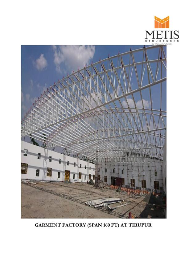 Garment Factory Structure Span 160 Feet 