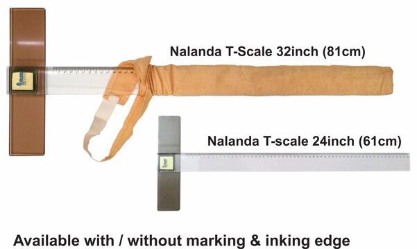 Nalanda T-scale made out of clear transparent virgin cast acrylic plastic sheet with individual engraved calibration. 