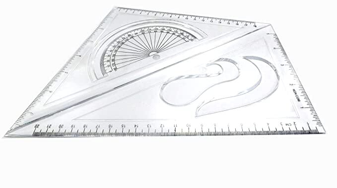 Color: TRANSPARENT.45 degree ruler measurement: 5 INCH and 22 cm，30/60 degree ruler measurement: 7 INCH and 18 cm.A PRODUCT BY GLOBAL EXPORT.