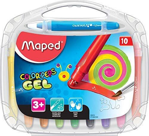 Clean: Plastic body with twist system that protects handsSoft watercolour gel crayons that glide smoothlyGel Ccayons in 10 bright colours