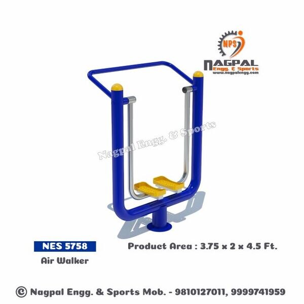 Outdoor Gym Equipment SeriesProduct Code: 5758Product Size: 3.75 x 2 x 4.5 FtMain Pipe: 114mm OD Metal Pipe (3mm Thickness)Supporting Pipe: 48MM, 34MM OD Metal PipeSeat/Back : Rotomolded /Metal