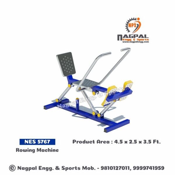 Outdoor Gym Equipment SeriesProduct Code: 5767Product Size: 4.5 x 2.5 x 3.5 FtMain Pipe: 114mm OD Metal Pipe (3mm Thickness)Supporting Pipe: 48MM, 34MM OD Metal PipeSeat/Back : Rotomolded /Metal