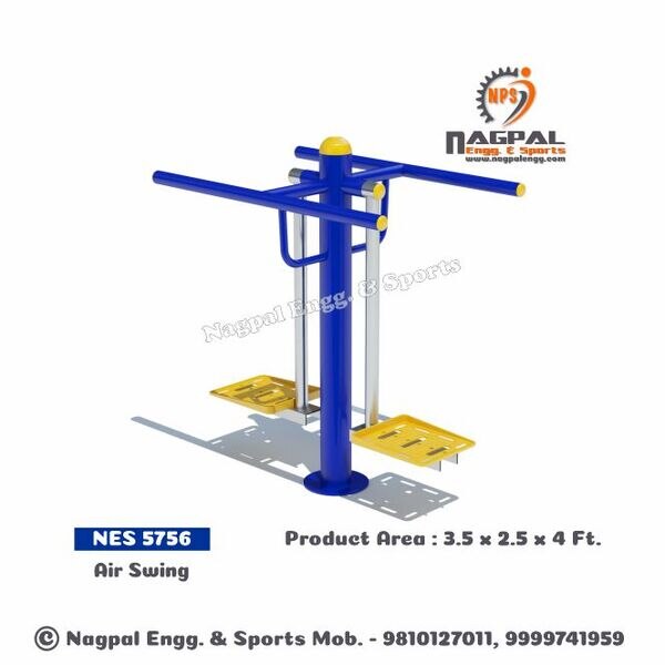 Outdoor Gym Equipment SeriesProduct Code: 5756Product Size: 3.5 x 2.5 x 4FtMain Pipe: 114mm OD Metal Pipe (3mm Thickness)Supporting Pipe: 48MM, 34MM OD Metal PipeFootrest : Rotomolded /Metal