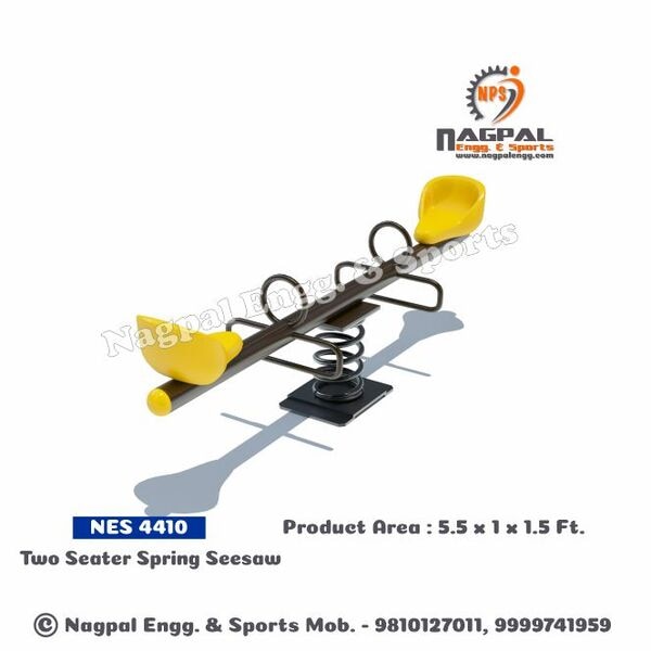 Spring See Saw for Two Children Main Pipe: 90OD Metal PipeSpring : Dia 6 inch, H-12inch 22 MM MS RodSeat : LLDPE