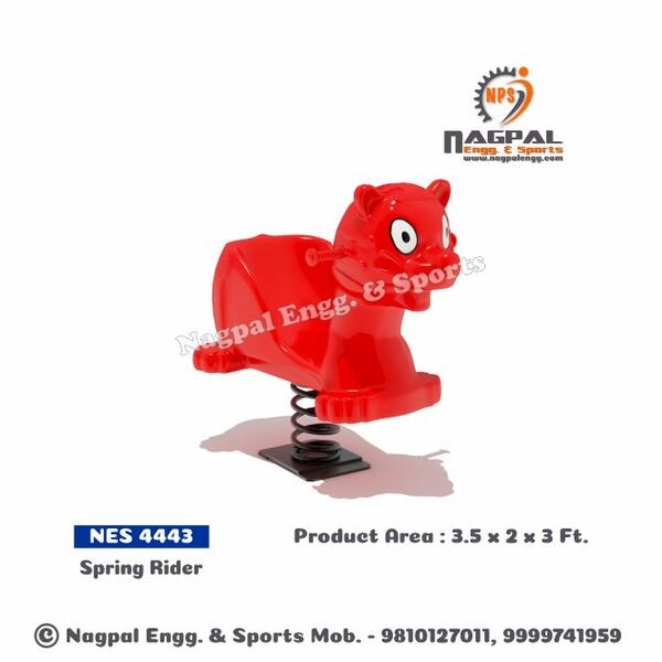 Spring Rider - Tiger (LLDPE)Base: MS Plate 5 MM Duck: LLDPESpring: Dia 6 inch, H-12inch 22 MM MS Rod