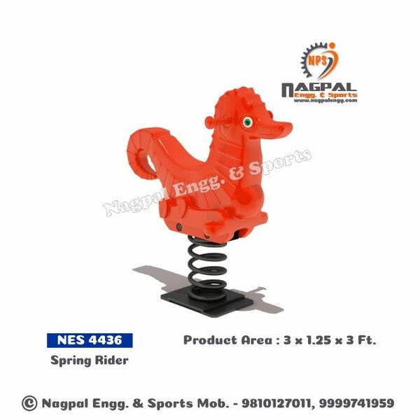 Spring Rider - See horse (LLPDE)Base: MS Plate 5 MM Duck: LLDPESpring: Dia 6 inch, H-12inch 22 MM MS Rod