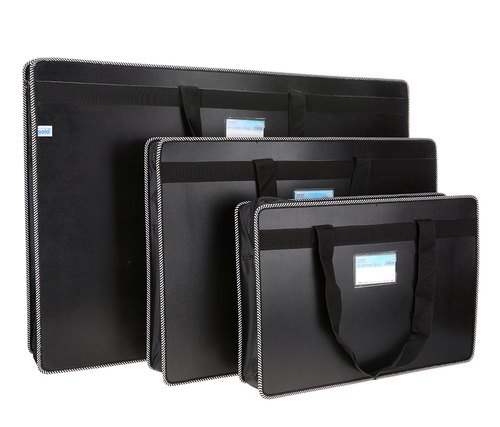 FIRST QUALITY FROM SABAHZ TRADINGKEEPS ART DOCUMENT SAFE: Keep your Document and art projects safe with style using this Art Portfolio CaseCOMFORTABLE HANDLE - The molded Strap comfort handles are securely riveted in four places for added strength.Comfortable Design and Elegant black textured material .EXCELLENT QUALITY: Made with lightweight and waterproof materialDIMENSIONS: A2, A3 size, Portfolio Case measures