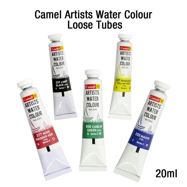 Camel Artists? Water Colours in tubes are formulated using only the finest quality ingredients to ensure maximum purity, transparency and clear tones. The even texture of colour, richness of hue and uniformity in various tonal values are the hallmarks of Camel Artists? Water Colours. They are available in 48 shades.