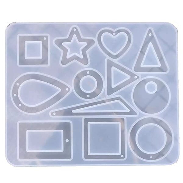  Creative Multishape Earring Keychain Pandent Mold Silicon Jewelry Making Mould for Resin Jewelry Epoxy Mold Resin Casting Mould Tool for DIY Jewelry Craft Making