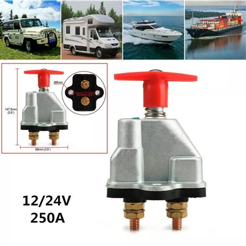 Type: Battery switchBrand Name: Hesham Car Make: AutomotiveSize: Standard SizeVoltage:12V/24VContinuous current:150ATransient current:1000A(5S)Working temp:-40 +85Amperage:300AMaterial: Metal+PlasticColor: Silver