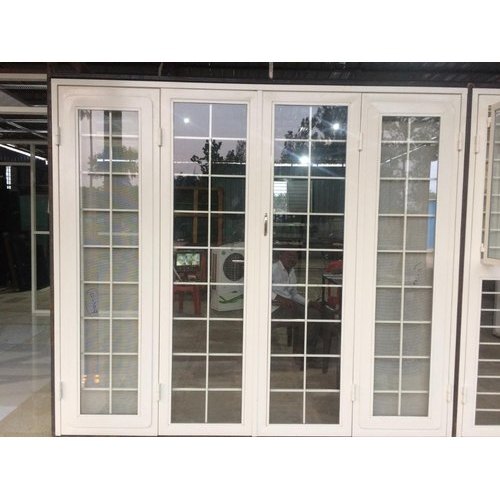 Usage/Application	Home, Hotel etcMaterial	Galvanized Iron and GlassColor	WhiteSize/Dimension	7 feet(H)Door Type	HingedSurface Treatment	Color CoatedThickness	5 to 8 mm(Frame)