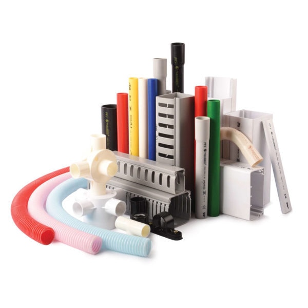 Electrical Piping SystemsRound Conduit and FittingsCorrugated Flexible Conduit & FittingsMini/Maxi Trunking Profile & FittingsPanel Trunking