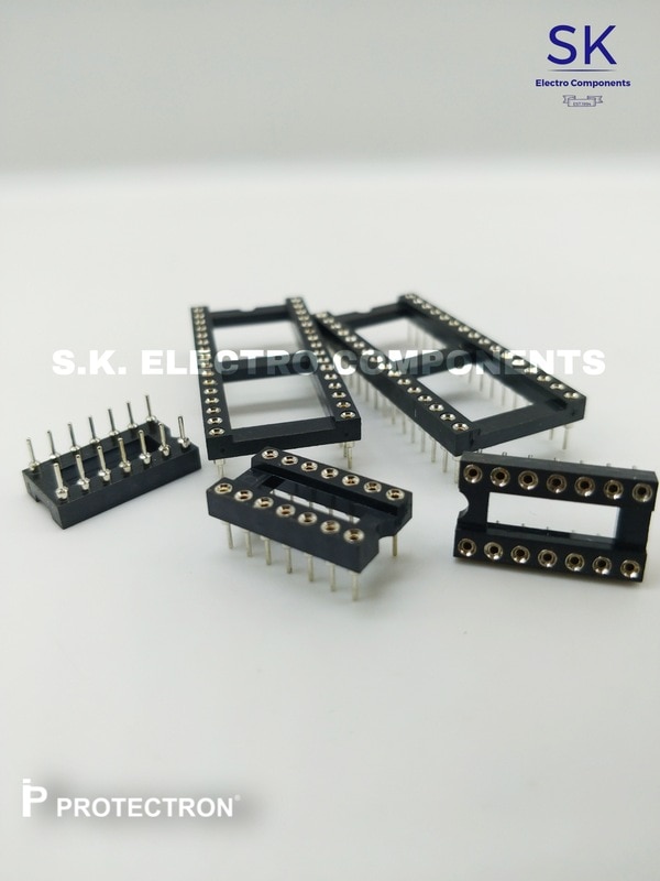 Round Pin IC Socket with different number of Pins available, Protectron IC Socket