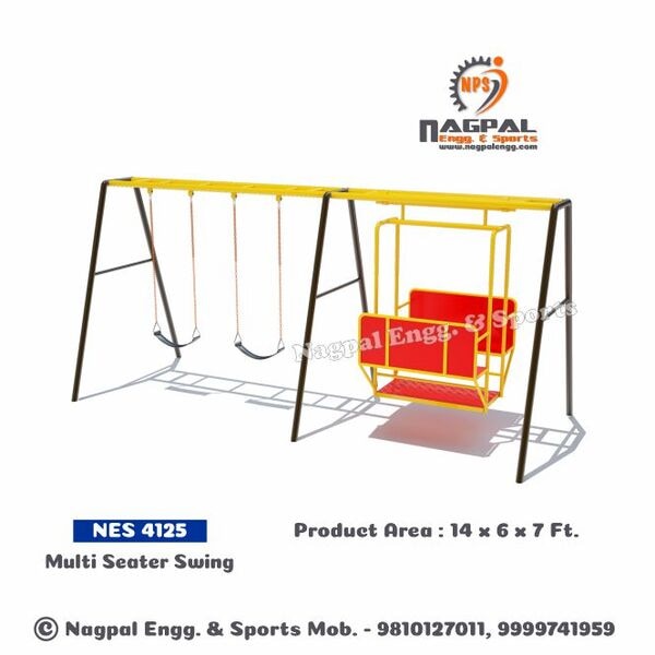 Playground Swing - Multi Seater SwingArea : 14 x 6 x 7 FtPlay Area : 18 x 10 Ft