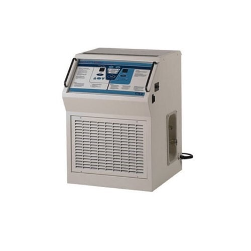 Specification :•	Efficient Heating/Cooling: Dual reservoirs double your efficiency. Independent cooling and heating reservoirs permit instant changeover from one bath to the other. Each reservoir has its own control mechanism and temperature display. The efficient pump produces a flow rate higher than any competitor’s units. The Hemotherm lowers reservoir water temperatures at a rate that rapidly produces a significant reduction in blood temperature.•	Patient Safety: Built-in secondary Hi and Lo safety thermostats and an external circuit breaker which can be reset to enhance the safe design of Hemotherm.•	Convenient: Ice is not required with this system, eliminating the mess and providing the simple setup. For additional convenience, an optional remote control is available to change and monitor settings of the Hemotherm from a remote location. Microprocessor control provides an easier, more accurate operation. A large LED readout allows monitoring at a glance. Eliminates the need for calibration.•	Ease of Use: Mechanical refrigeration means easy set-up, quick response, and minimum clean up. It eliminates the preconditioning process. Hemotherm takes up just 3.4 sq. ft (0.3 sq. m) of floor space and moves easily on conductive swivel casters.•	Dual Purpose: The Hemotherm may also be used with a hyper/hypothermia blanket to provide additional patient cooling/re-warming therapy