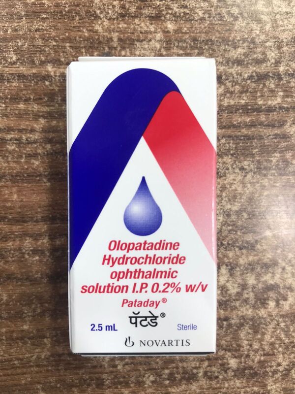 Pataday Ophthalmic Solution belongs to a group of medicines called antihistamines. It is used to treat seasonal allergic conjunctivitis (infection, itching, redness, and swelling of the eye) caused due to pollens, dust, animal fur, and other allergens.