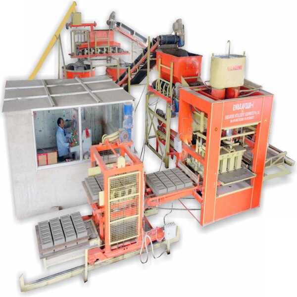 Automatic Fly Ash Bricks PlantModel: ENDEAVOUR-iF5000Production Capacity: 24 Bricks per Stroke / 4200-4800 Bricks per HourStandard Bricks Size: 230 X 110 X 75 mm (Size Options Available)Pressing Capacity: 250 Tons Max.Pan Mixer Capacity: 1000 Kgs per Batch – 2 MixersHydraulic Tank Capacity: 400 LtrsControl Panel: User Friendly PLC Based Control Panel with Touch Screen DisplayPallet Size: 830 X 1100 X 32 mmConnected Power: 105 HP / 78.75 KW / 3 Phase / 440 Volts / 50 HtzDetails & Specifications are subjected to change without Prior Notice.
