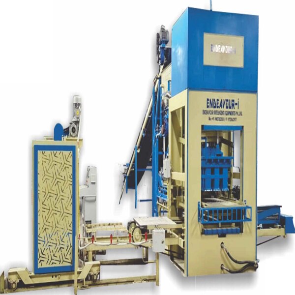 Automatic Fly Ash Bricks PlantModel: ENDEAVOUR-iF3500Production Capacity: 18 Bricks per Stroke / 3000-3500 Bricks per HourStandard Bricks Size: 230 X 110 X 75 mm (Size Options Available)Pressing Capacity: 220 Tons Max.Pan Mixer Capacity: 1000 Kgs per Batch – 2 MixersHydraulic Tank Capacity: 400 LtrsControl Panel: User Friendly PLC Based Control Panel with Touch Screen DisplayPallet Size: 830 X 830 X 32 mmConnected Power: 73 HP / 54.75 KW / 3 Phase / 440 Volts / 50 HtzDetails & Specifications are subjected to change without Prior Notice.
