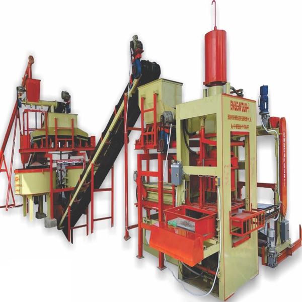 Automatic Fly Ash Bricks PlantModel: ENDEAVOUR-iF2500Production Capacity: 12 Bricks per Stroke / 2200-2500 Bricks per HourStandard Bricks Size: 230 X 110 X 75 mm (Size Options Available)Pressing Capacity: 125 Tons Max.Pan Mixer Capacity: 600 Kgs per Batch – 2 MixersHydraulic Tank Capacity: 400 LtrsControl Panel: User Friendly PLC Based Control Panel with Touch Screen DisplayPallet Size: 570 X 830 X 25 mmConnected Power: 43.5 HP / 32.625 KW / 3 Phase / 440 Volts / 50 HtzDetails & Specifications are subjected to change without Prior Notice.