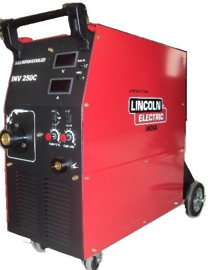 Key Features: The POWER IND 250C is a semi-automatic, constant voltage (CV) DC welding power source. This machine features a smaller footprint and the same rugged look that customers have come to expect from all Lincoln Electric industrial welding power sources.Processes:MIG/MAGAdvantage Lincoln:*Light weight and portable- easy to move and suitable for stacking*Features Lincoln’s latest generation Inverter technology for maximum reliability*Thermal overload protection available for stable welding output under all demanding conditions*Machine comes with inbuilt 2 roll drive wire feeder with quick changeover wire feeding mechanism*Built in wire feeder*Equipped with a user friendly control panel which includes optional features such as 4step/2step switch and 0.8/1.0 mm wire selection switch.*Suitable for welding in all positions, and on a broad range of applications and materials such as carbon steel and stainless steel. The machine is   especially well suited for general purpose shop floor and automotive sector requirements.Package includes*Welding torch (3m)*0.8/1.0 mm drive rolls*work cable assembly