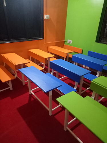 Usage/Application	 - SchoolColor	                 -Blue, Green, OrangeBody Material  	 -Plastic, Wooden, MetalApplication	         -SchoolFrame Material	 -SteelSeat Material	         -PlyWe have emerged as one of the leading manufacturers of Kids School Desk.