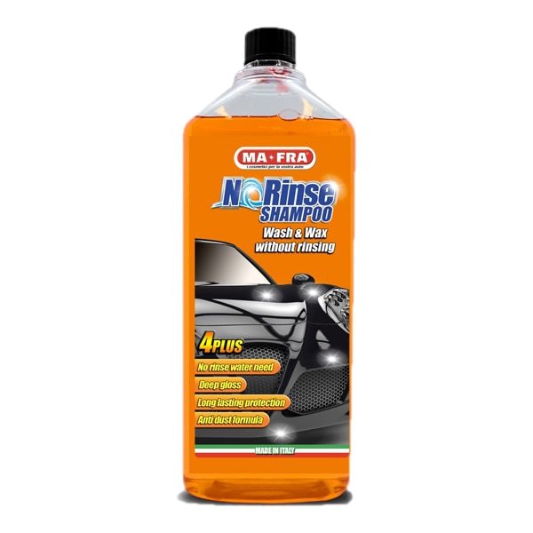 Available in 1Ltr. No Rinse Wash and Shine contains exclusive blend of high lubricating polymers that bond to paint while releasing dirt and grime for a safe, brilliant finish. It allows you to wash the car virtually anywhere and anytime with just one gallon of water. It is preferred by professional car detailers and enthusiasts for faster, cleaner results Safe for any vehicle surface.