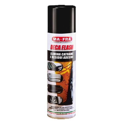 Available in 250ml. DECA FLASH is extremely easy to use and can dissolve and eliminate even the most stubborn traces of glue and tar from the bodywork rapidly, effortlessly and without scrubbing. It is highly effective and innovative formula protects the car against micro-abrasions. Removal of old adhesive traces and paraffin wax layer is easy with Deca Flash usage. It is available in the practical 250ml spray format..
