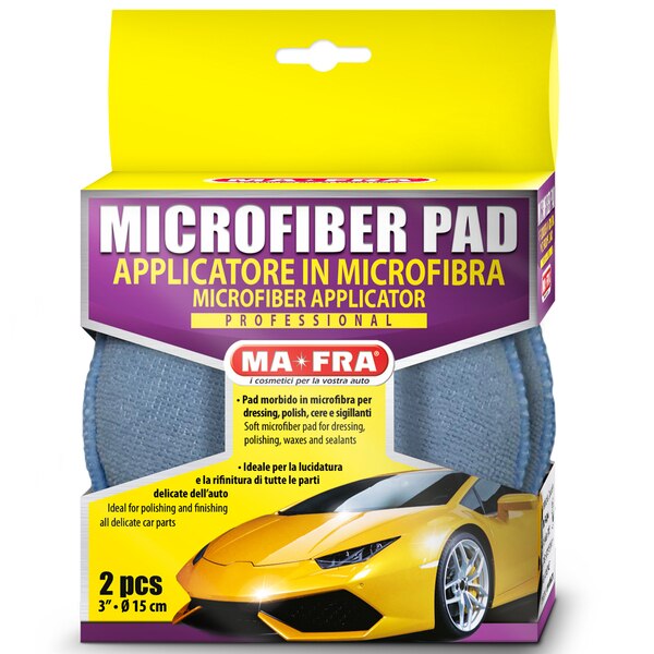 1 Pack contains 2 Applicators. Pad applicator in soft microfiber for dressing, polish, waxes. and sealants, Ideal for polishing and finishing all delicate parts of the car, 't allows a sale. uniform. and delicate application of the product Its particular conformation along With rear pocket Which allows faster and works with other performances. It is reusable and washable by hand or in the washing machine without using fabric softeners.