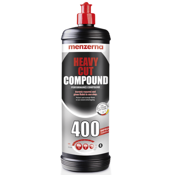 Available in 1kg. Menzerna Heavy Cut Compound 400 (HCC 400) GREEN LINE is a VOC-free* innovative cutting compound for automotive clear coats. HCC 400 GREEN LINE removes sanding marks and signs of use in the shortest possible time without harmful volatile solvents (VOC-free*). Working without unpleasant odors until the finish area.